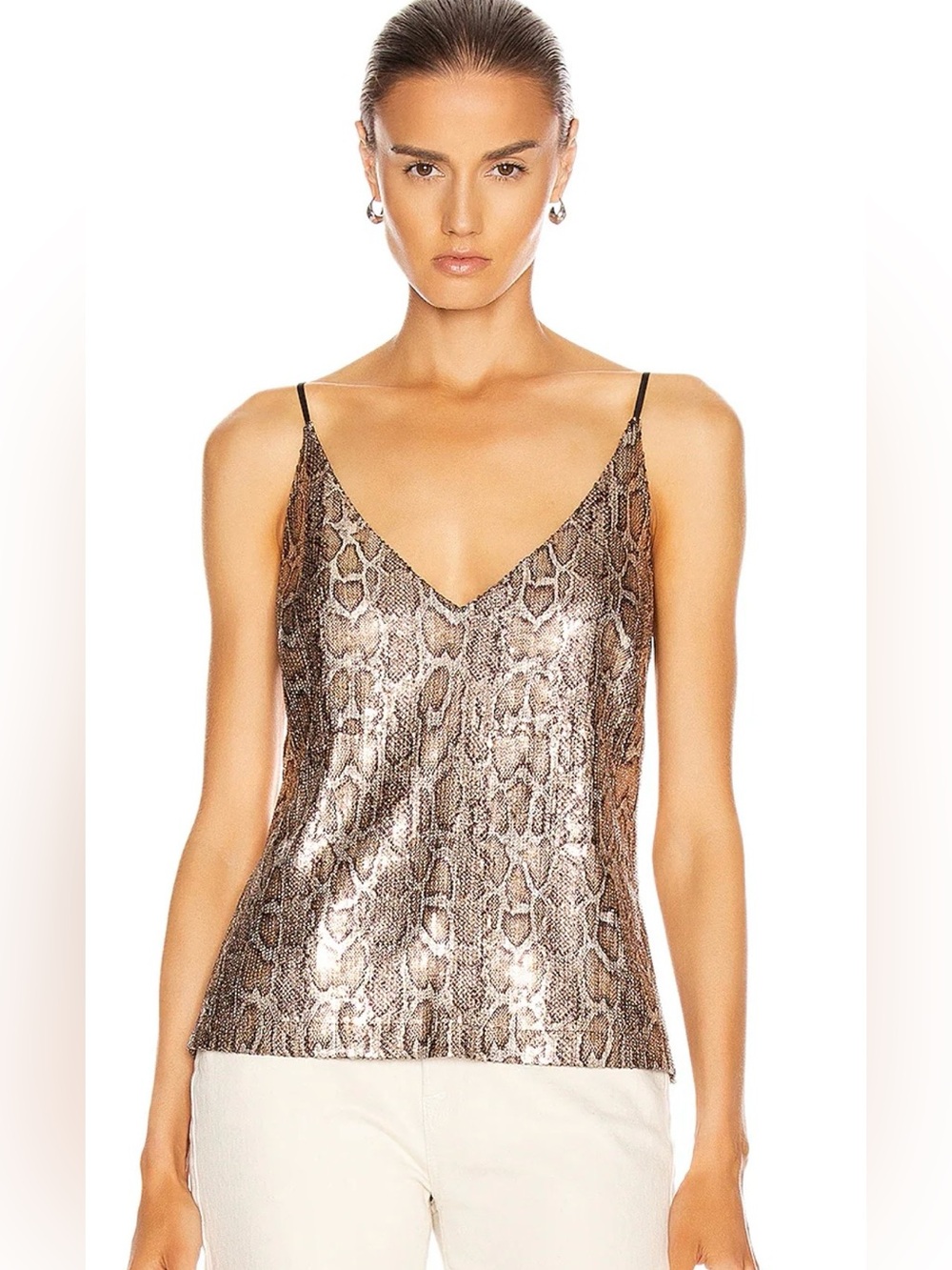 L’Agence Gabriella snake skin sequin tank top